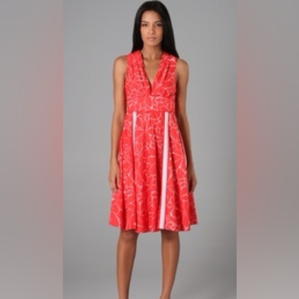 Marc By Marc Jacobs Coral Patterned Midi Dress‎ Y2K